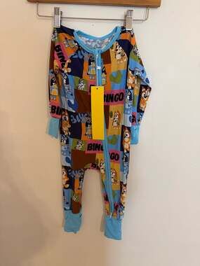 Weiwei Bluey and Bingo Bamboo Viscose Zippy Sleeper Pajamas 12-18M